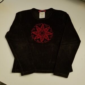 2 for 25! ESPRIT Girl Black Velvet Long Sleeve Top